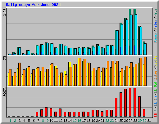 Daily usage for June 2024