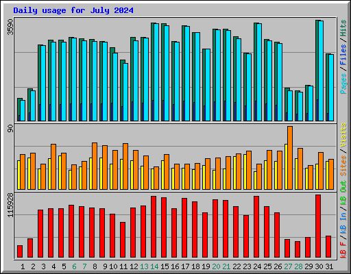 Daily usage for July 2024