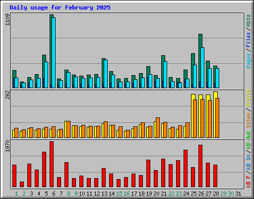 Daily usage for February 2025
