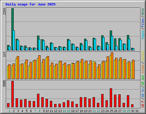 Daily usage for June 2025