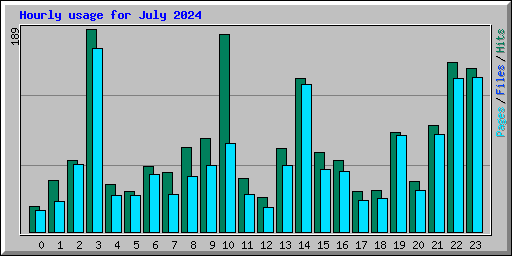 Hourly usage for July 2024