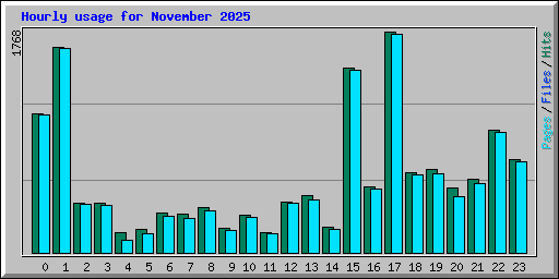 Hourly usage for November 2025