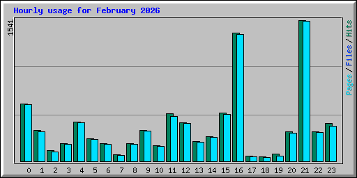 Hourly usage for February 2026
